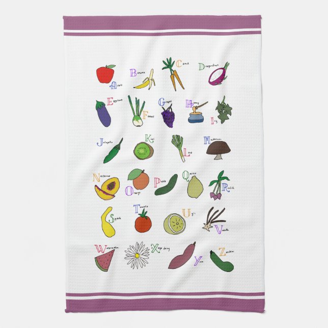 Linge De Cuisine Jardin Alphabet (Vertical)