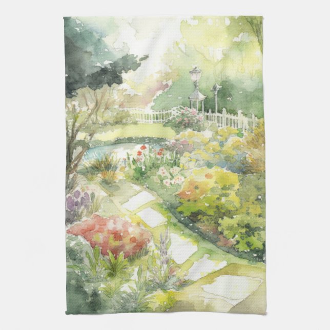 Linge De Cuisine Jardin anglais (Vertical)
