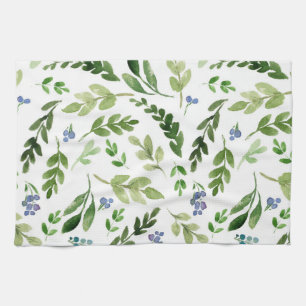 Linge De Cuisine Jardin de feuilles Motifs vertes vert botanique