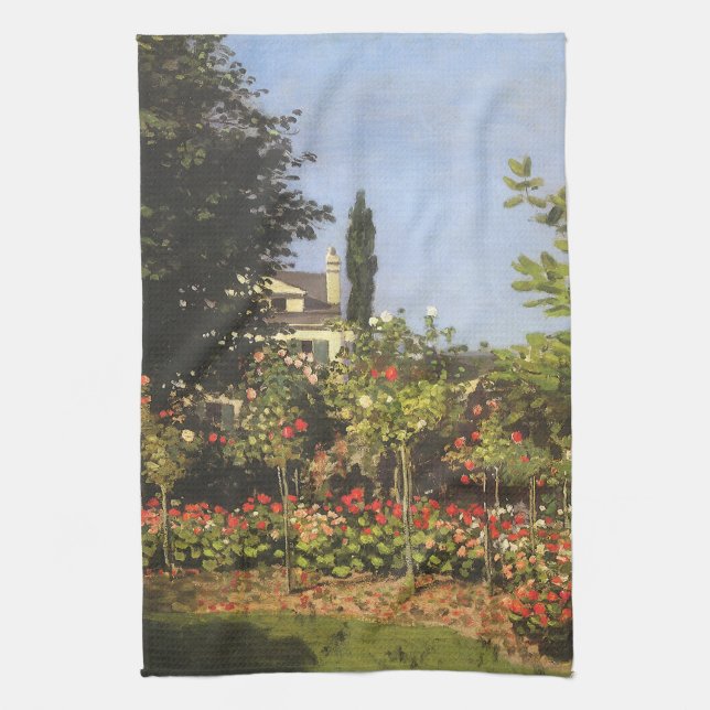 Linge De Cuisine Jardin fleuri à Sainte Adresse par Claude Monet (Vertical)