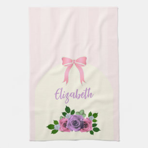 Linge De Cuisine Jardin Rose rose rayures