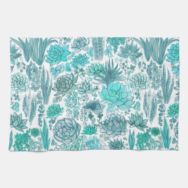 Linge De Cuisine Jardin succulent (Horizontal)