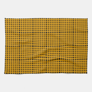 Linge De Cuisine Jaune noir En vichy Motif