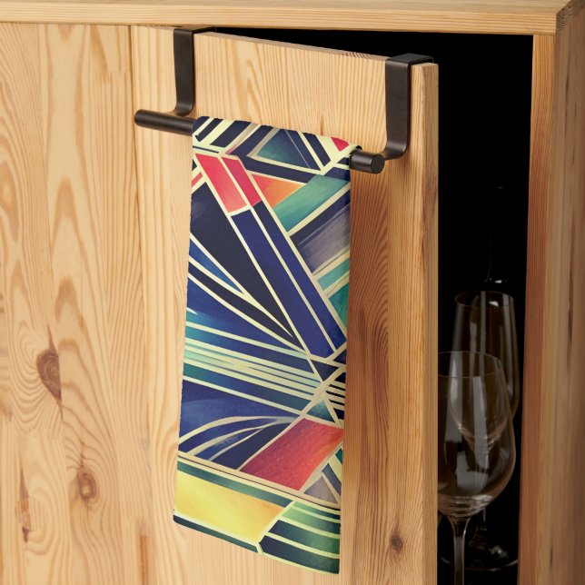 Linge De Cuisine Jazzy Géométrique élégant classique Boho Art (Pliage en tiers)