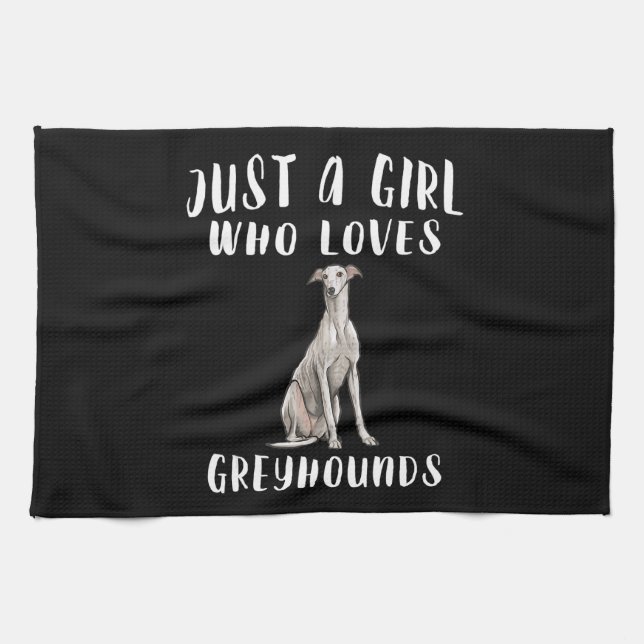 Linge De Cuisine Je Suis Juste Une Fille Qui Aime Greyhounds Cadeau (Horizontal)