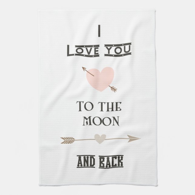 Linge De Cuisine Je t'aime à la lune et au dos (Vertical)