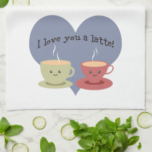 Linge De Cuisine Je t'aime un latte !