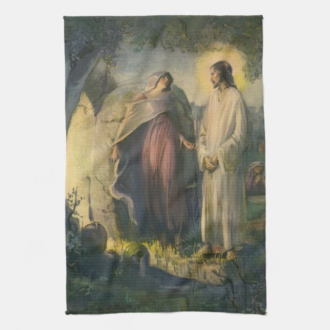 Linge De Cuisine Jésus Christ ressuscité par la tombe par ML Greer (Vertical)