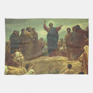 Linge De Cuisine Jésus Christ Sermon sur le Mont, Religion Vintage
