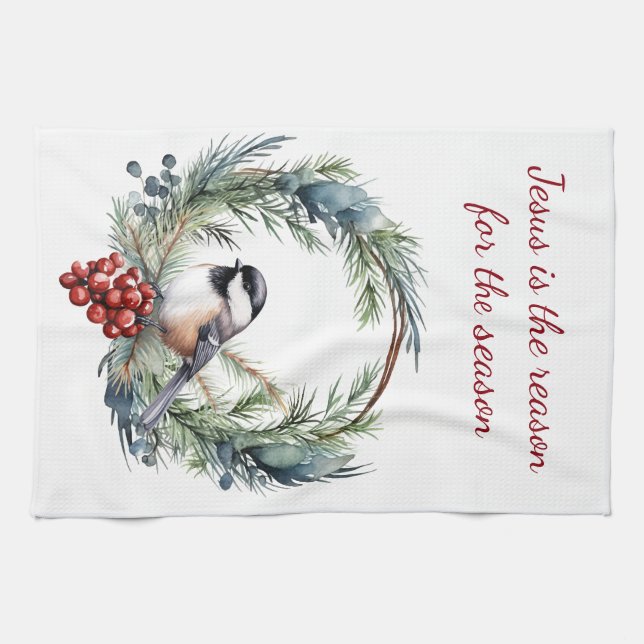 Linge De Cuisine JÉSUS EST LA RAISON DE LA SAISON Citation de Noël (Horizontal)