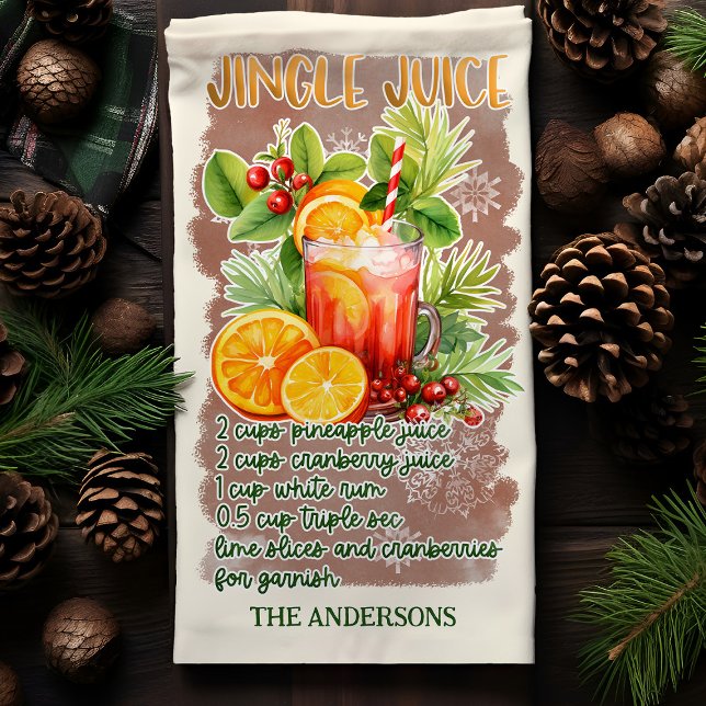 Linge De Cuisine Jingle Jus Cocktail de Noël Recette (Créateur téléchargé)