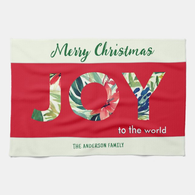 Linge De Cuisine Joie Festive Au Monde Joyeux Noël (Horizontal)