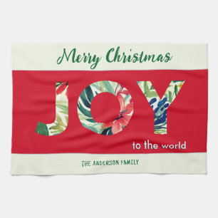 Linge De Cuisine Joie Lumineuse et festive à la terre Joyeux Noël
