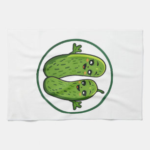 Linge De Cuisine Joli Couple de Cornichons Drôles Kawaii