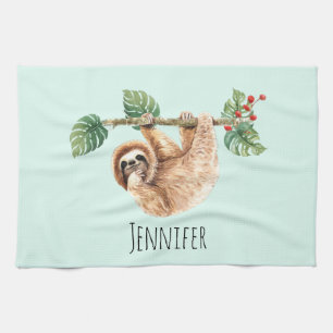 Linge De Cuisine Joli fentes accroché à l'aquarelle vers le bas