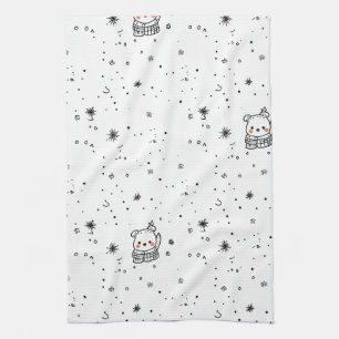 Linge De Cuisine Joli flocon de neige d'ours polaire d'hiver