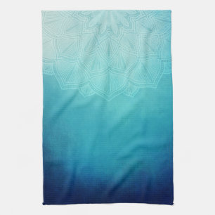 Linge De Cuisine Joli Mandala bleu Abstrait