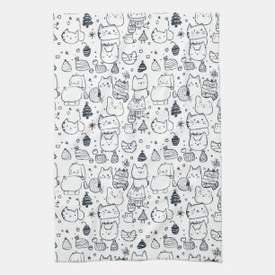 Linge De Cuisine Joli motif de Noël en hiver à dessiner (1)
