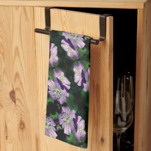 Linge De Cuisine Joli Motif de paire de fleurs de géranium violet
