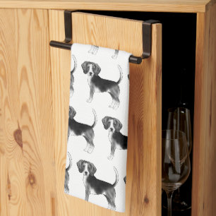 Linge De Cuisine Joli motif d'un chien Beagle en noir et blanc
