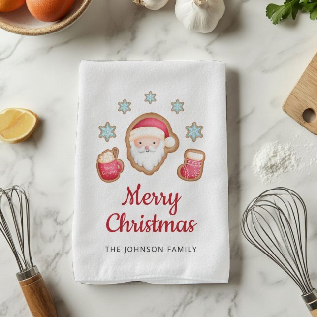 Linge De Cuisine Joli Noël Père Noël (Cute Santa Merry Christmas Kitchen Towel)