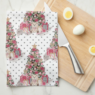 LINGE DE CUISINE JOLIE COULEUR D'EAU NOËL PRÉSENTS & NOUNOURS