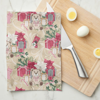 LINGE DE CUISINE JOLIE COULEUR D'EAU NOËL PRÉSENTS & NOUNOURS