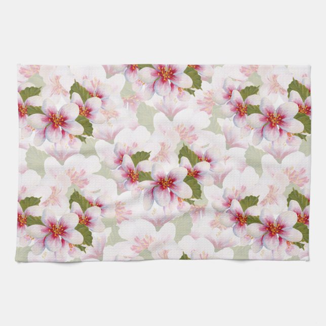 Linge De Cuisine Jolie couleur rose Fleur de cerisier (Horizontal)