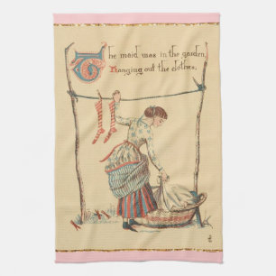 Linge De Cuisine Jolie Dame Vintage