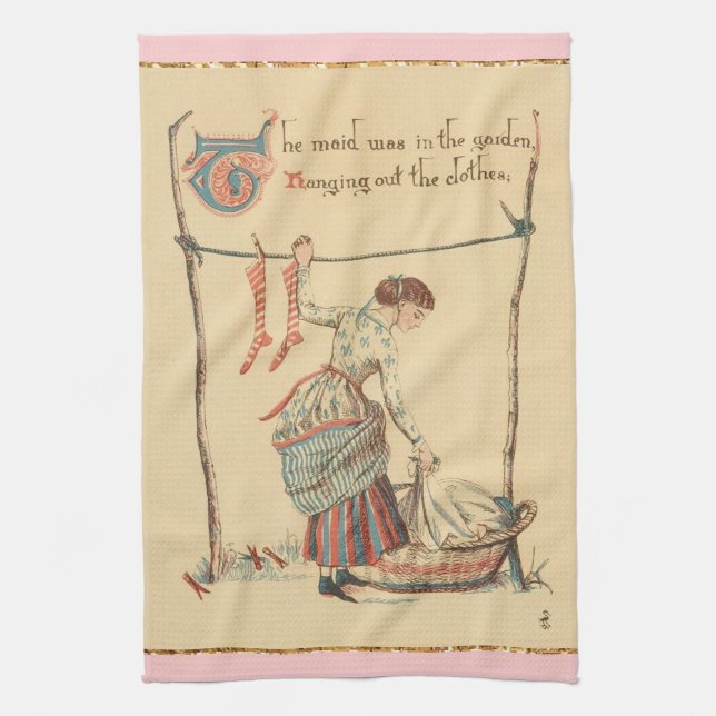 Linge De Cuisine Jolie Dame Vintage (Vertical)
