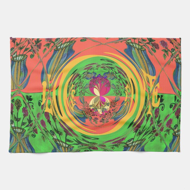 Linge De Cuisine Jolie et belle florale Motif Art Imprimer Design (Horizontal)