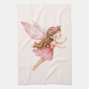 Linge De Cuisine Jolie Fille Fée dans une Robe Rose Fantaisiste