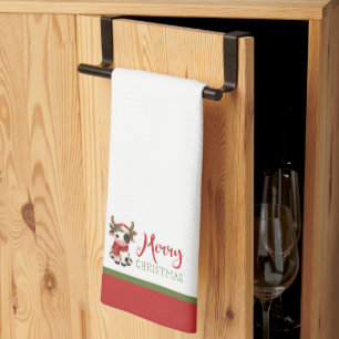Linge De Cuisine Jolie vache de Noël mignonne