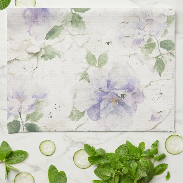 Linge De Cuisine Jolies fleurs de lavande violette (Plié)