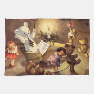 Linge De Cuisine Jouets de Noël vintage, poupées dansantes, ours en