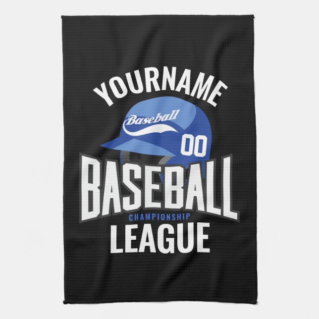 Linge De Cuisine Joueur de baseball personnalisé NOM Équipe Champ C (Vertical)