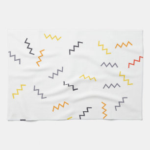 Linge De Cuisine Joueuse, colorée, tendance, moderne zigzags memphi