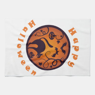 Linge De Cuisine Joyeuse lanterne d'Halloween araignées et chauves-