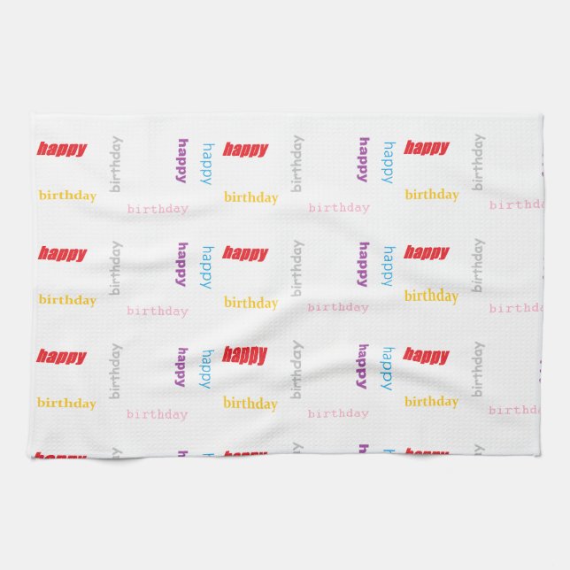 Linge De Cuisine Joyeux anniversaire (Horizontal)