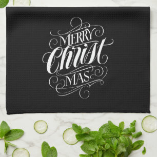 Linge De Cuisine Joyeux CHRISTmas Christian Calligraphie