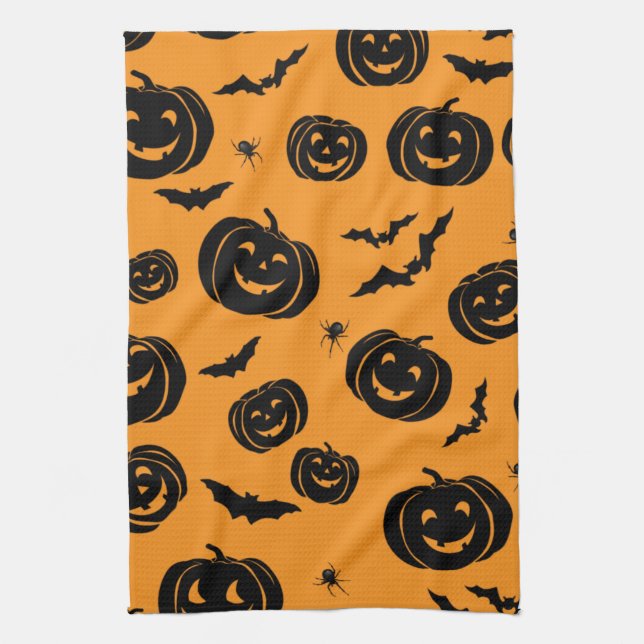 Linge De Cuisine Joyeux Citrouilles d'Halloween (Vertical)