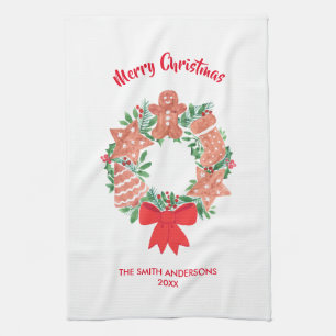 Linge De Cuisine Joyeux Cookie de Noël Nom personnalisé