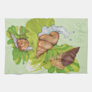 Linge De Cuisine Joyeux escargots sur l'art de la feuille de laitue