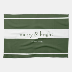 Linge De Cuisine Joyeux et vert brillant Noël