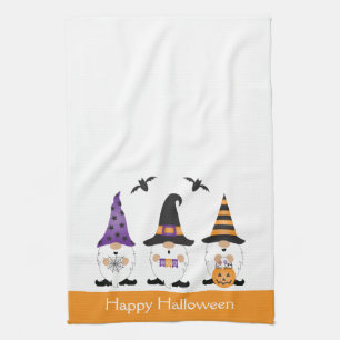 Linge De Cuisine Joyeux Gnomes d'Halloween violet orange