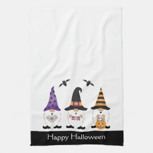 Linge De Cuisine Joyeux Gnomes d'Halloween violet orange