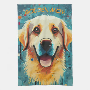 Linge De Cuisine Joyeux Golden Retriever Maman