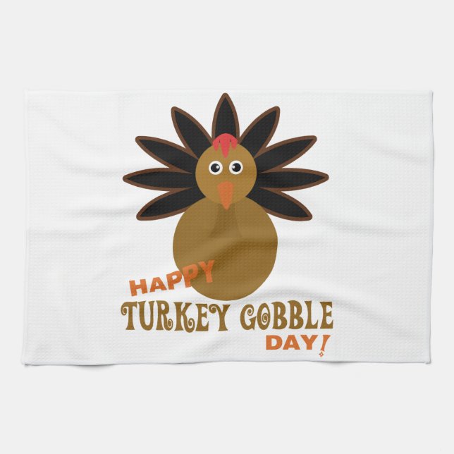 Linge De Cuisine Joyeux Jour de la grogne turque Thanksgiving (Horizontal)