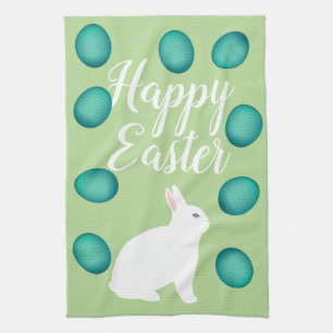 Linge De Cuisine Joyeux lapin et oeufs de Pâques