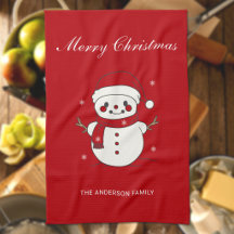 Joyeux Noël Bonhomme de Neige Nom de Famille Perso